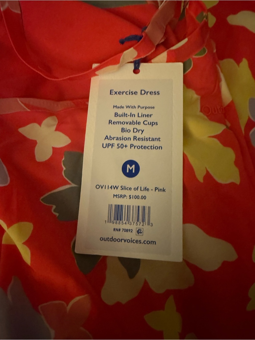Outdoor Voices Exercise Dress in Slice of Life Pink (Butterfly Print) - Picture 5 of 6